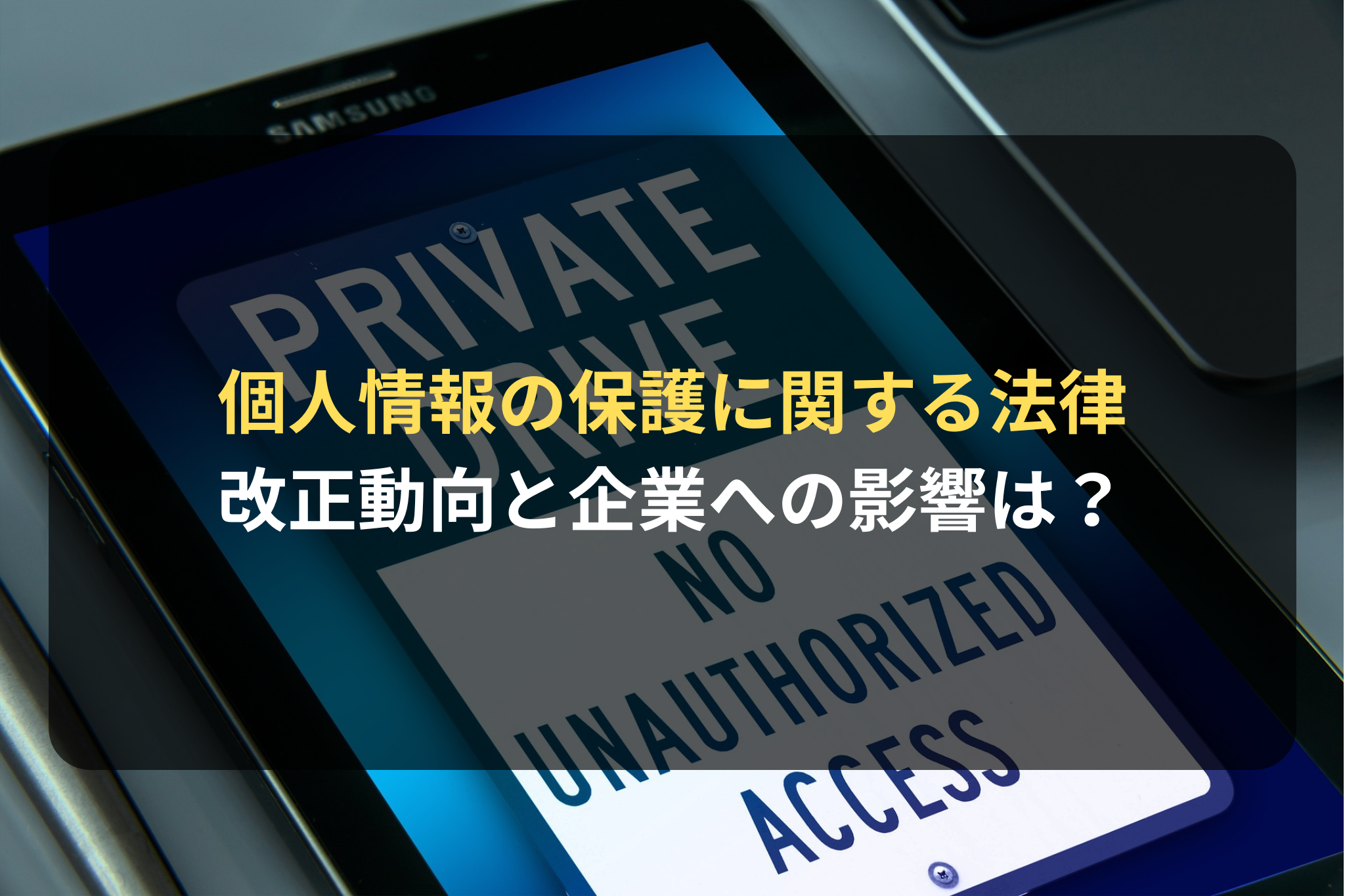 個人情報の保護に関する法律の改正動向と、 企業への影響