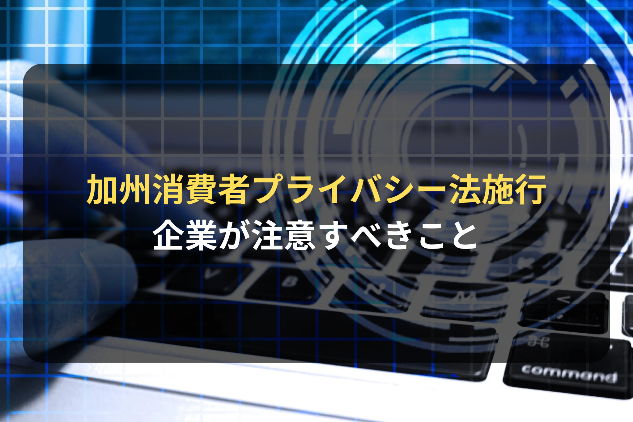 加州消費者プライバシー法施行
企業が注意すべきこと